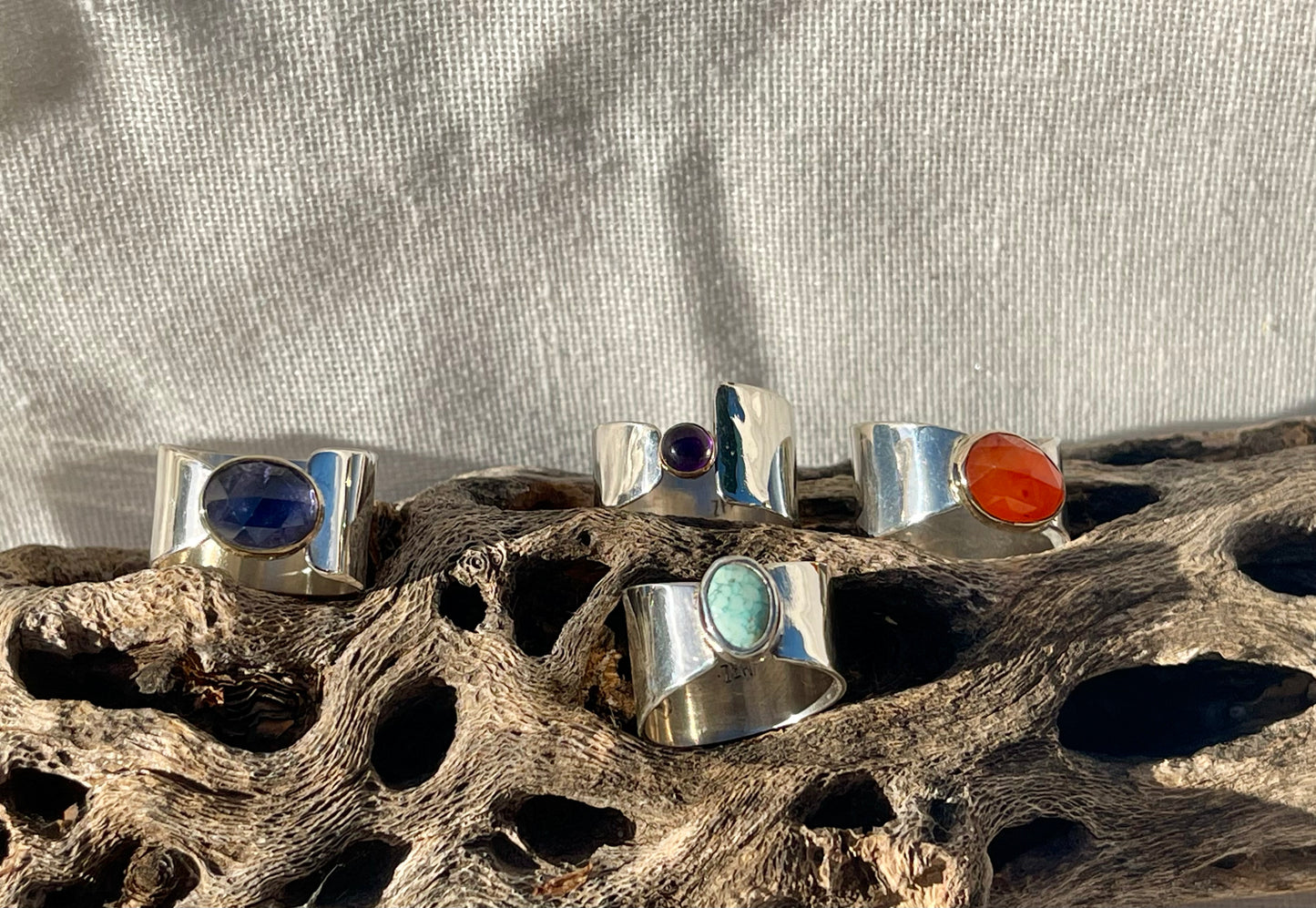 Custom Art Nouveau Stone Ring