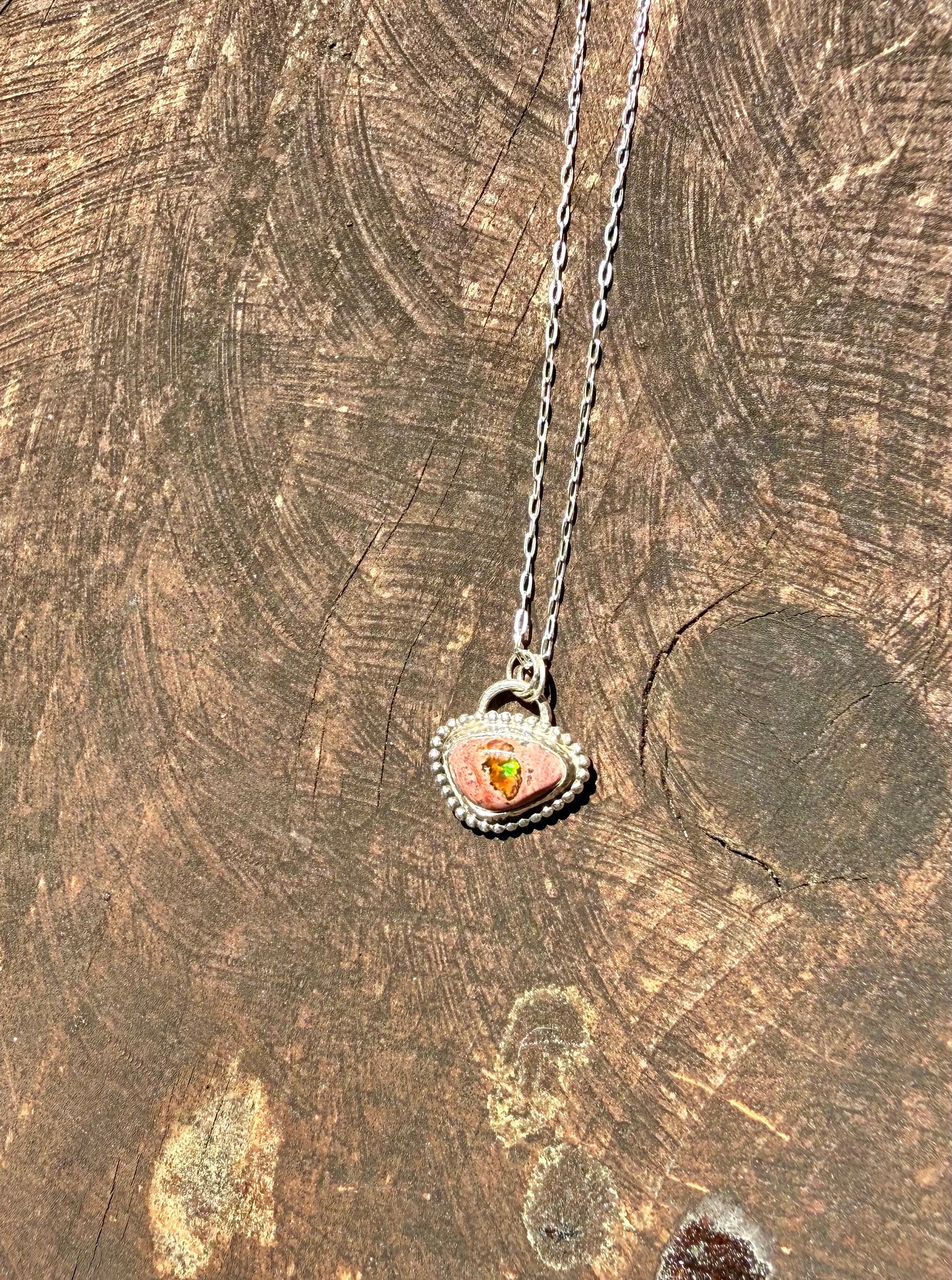 Fire opal pendant
