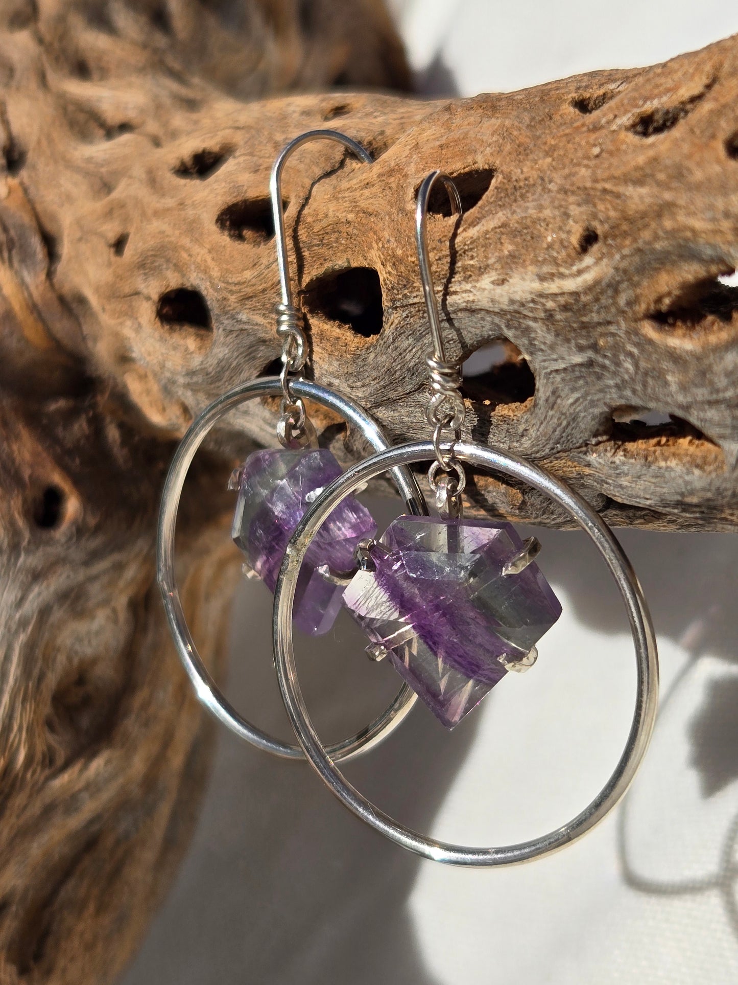 Fluorite Infinity Hoops