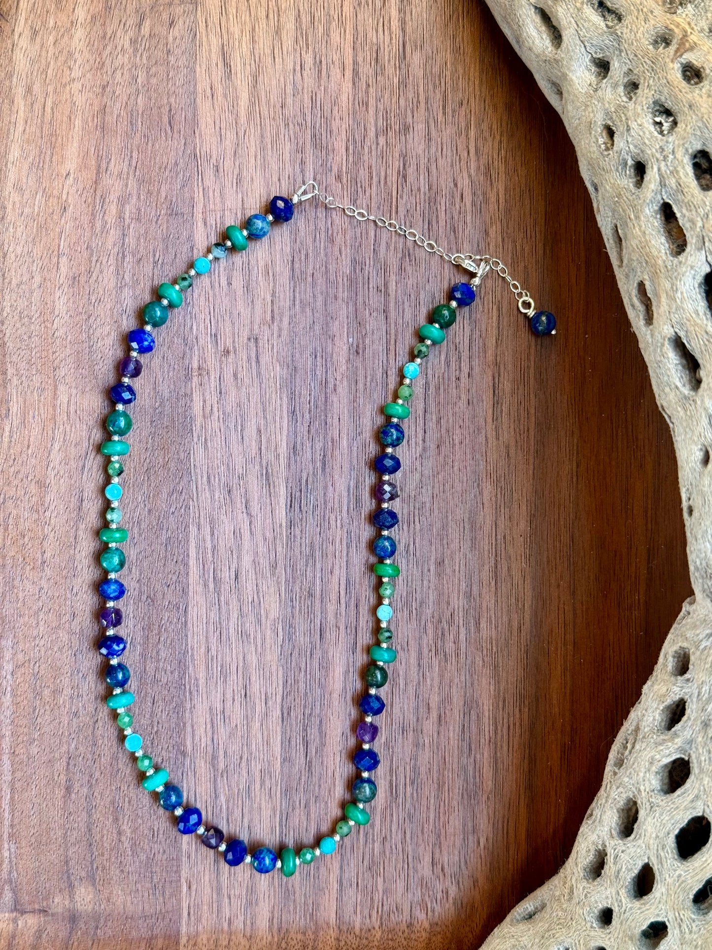 Blue Tides Gemstone Beaded Necklace