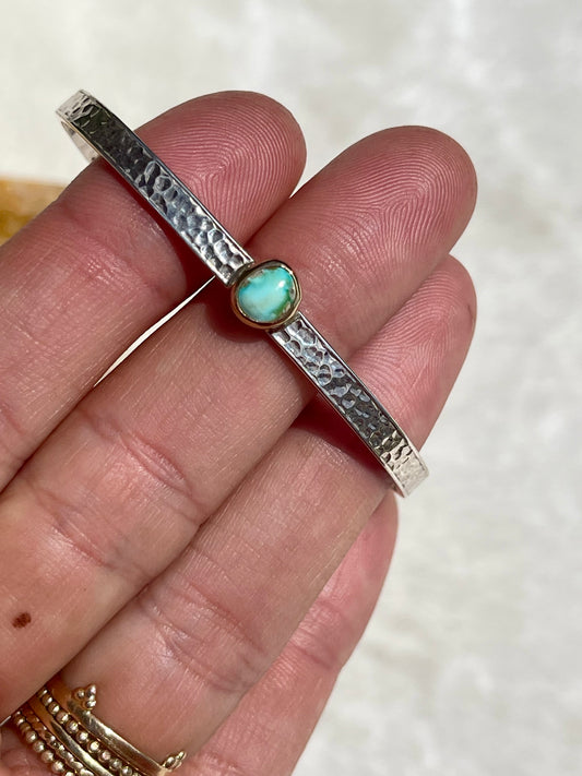 Sonoran Gold Turquoise set in 14K Gold & Sterling Silver