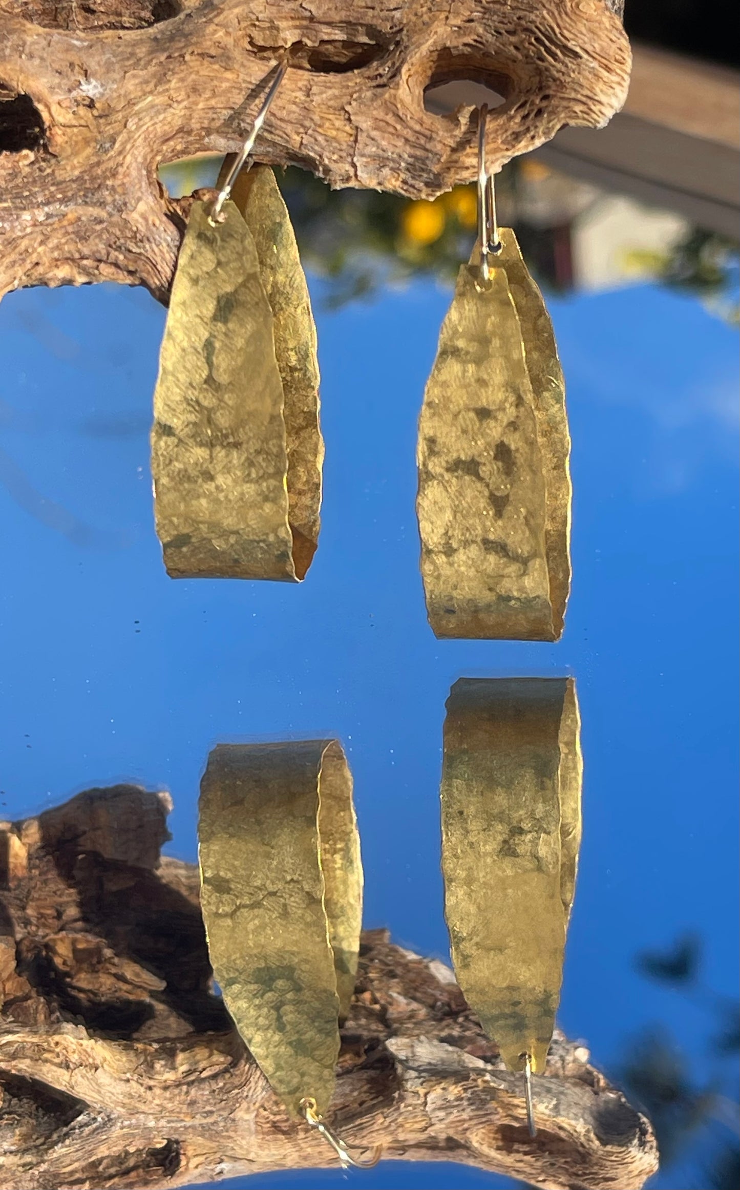 70s Gold Hammered Hoops