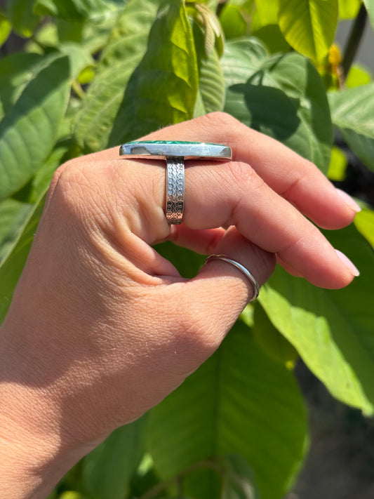 Earth & Water Ring – Malachite & Chrysocolla in Silver