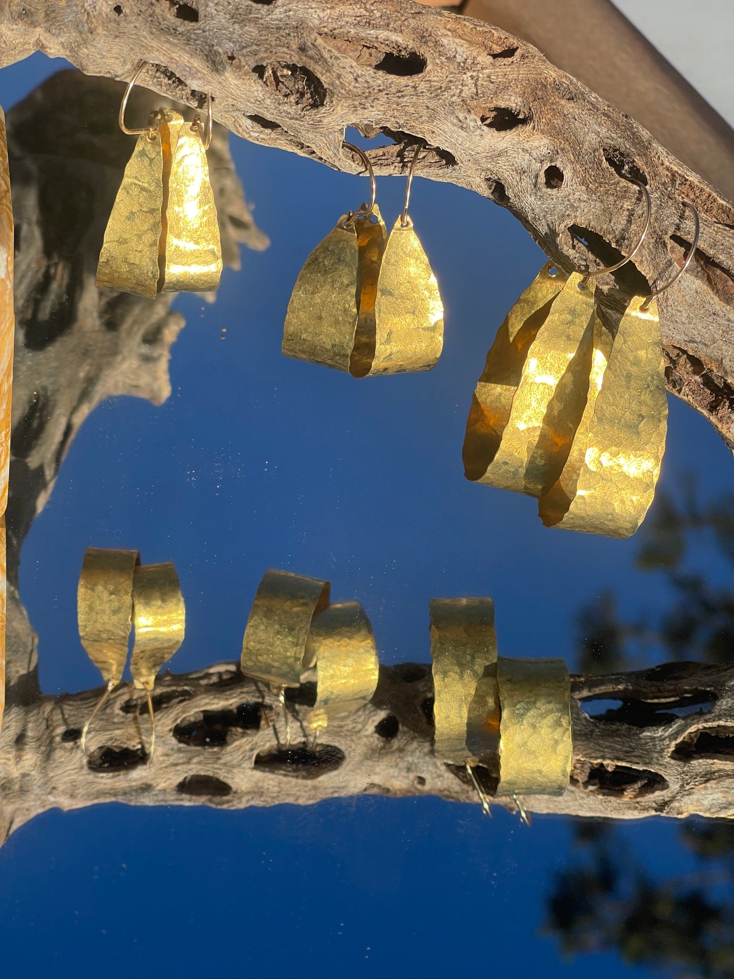 70s Gold Hammered Hoops
