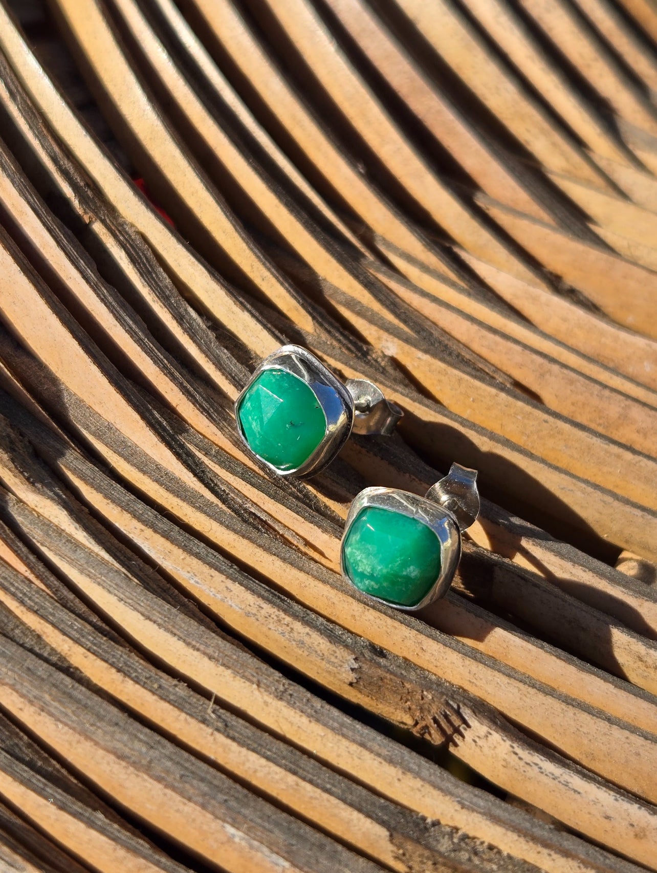 Chrysoprase Studs
