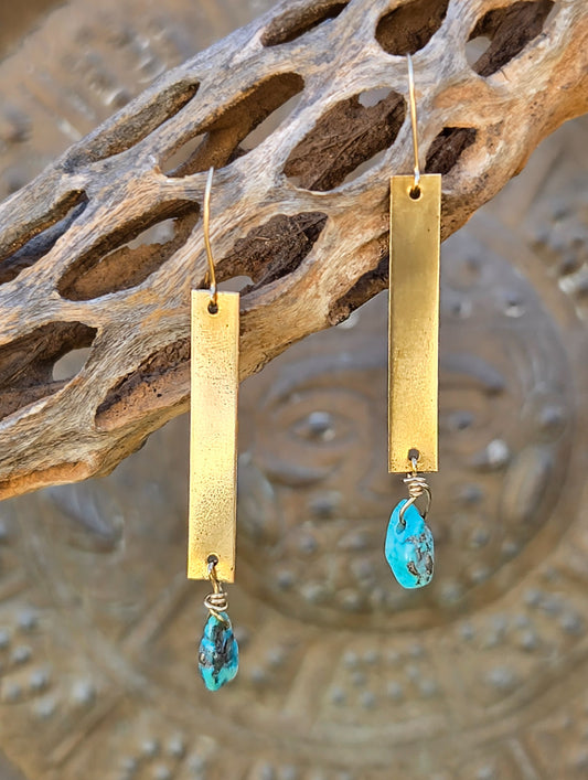 Oblong Turquoise Danglers