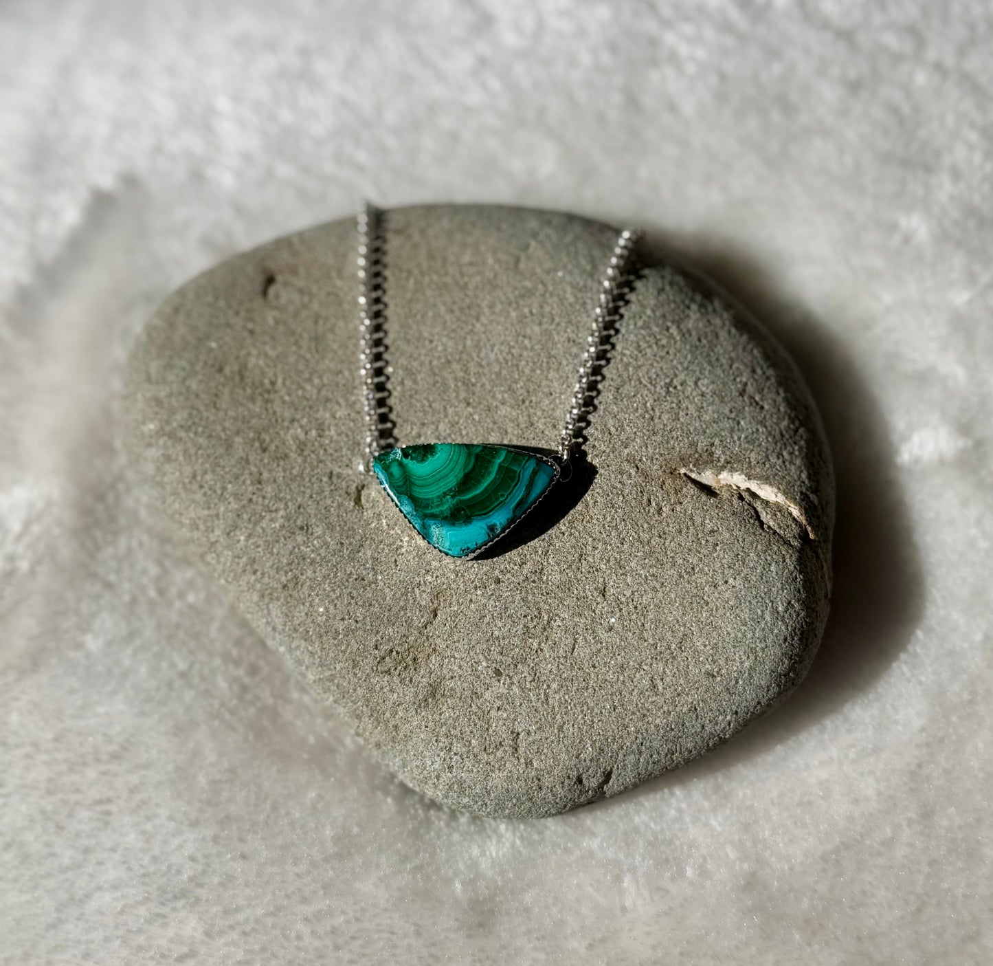 Malachite Chrysocolla Earth Wave Pendant