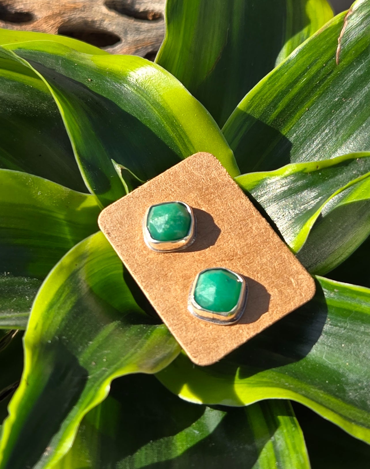 Chrysoprase Studs