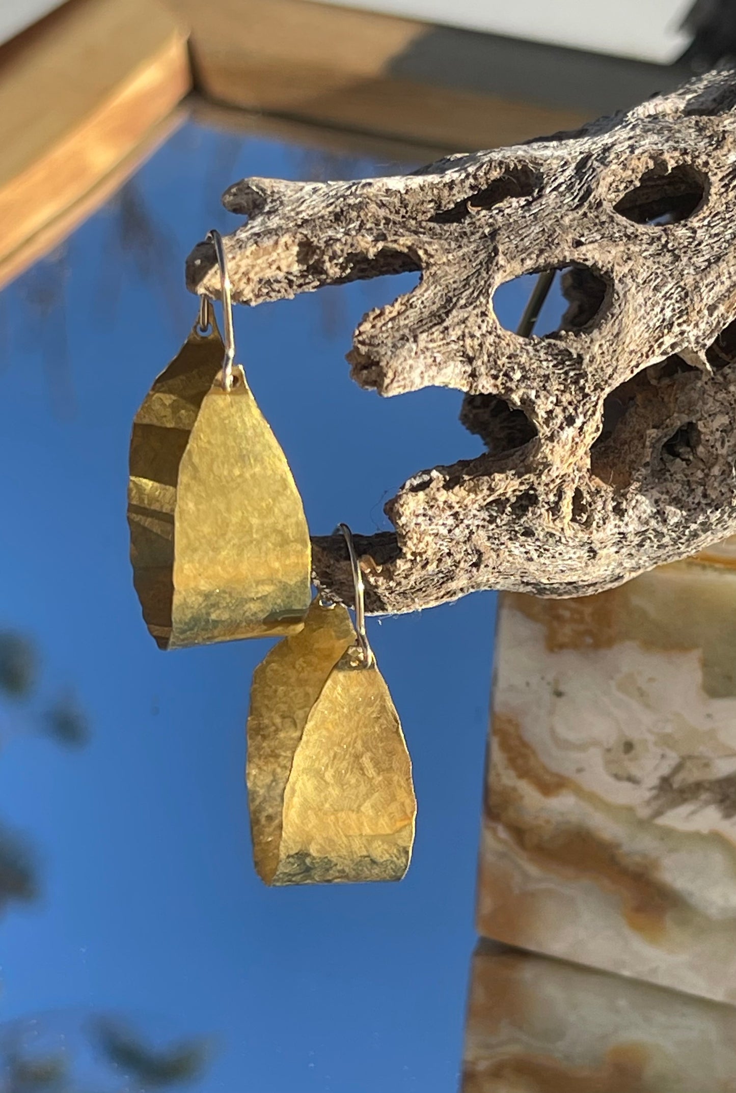 70s Gold Hammered Hoops