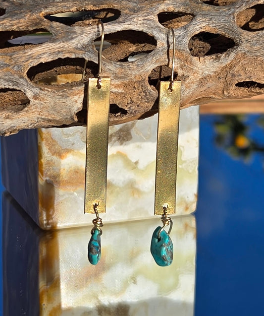Oblong Turquoise Danglers