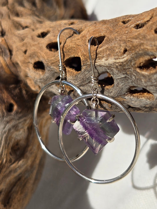 Fluorite Infinity Hoops