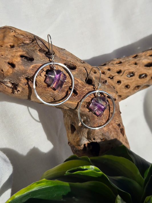 Fluorite Infinity Hoops
