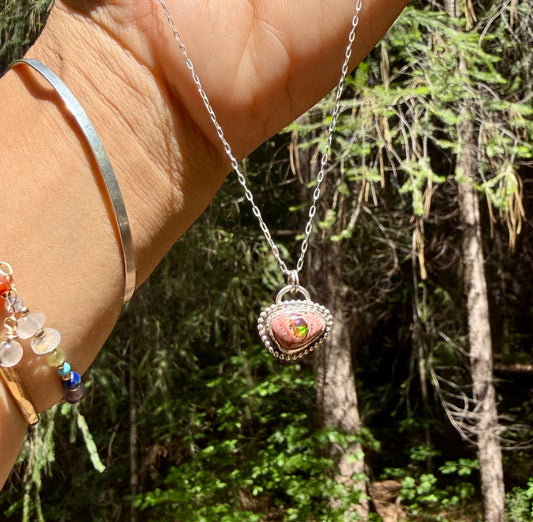 Fire opal pendant