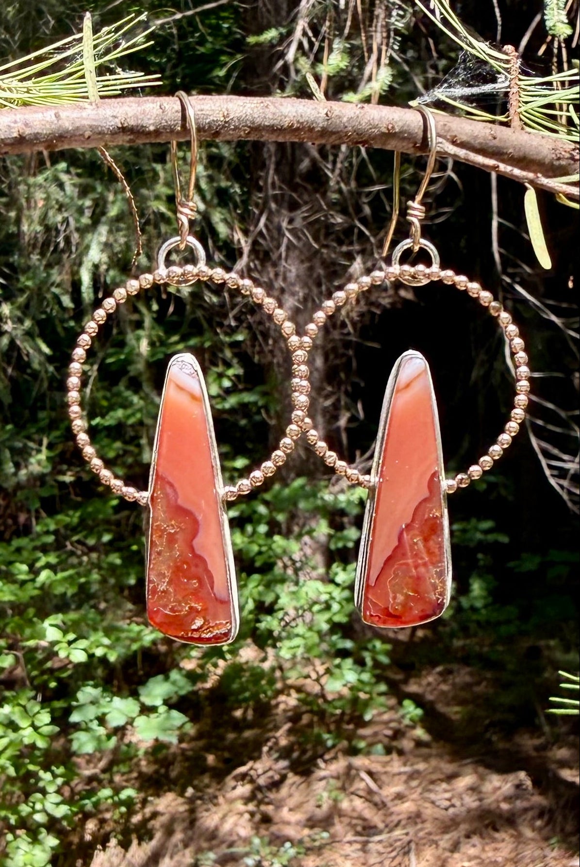 Carnelian Moon Gold-Filled Earrings