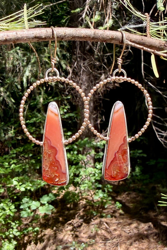 Carnelian New Moon Gold-Filled Earrings