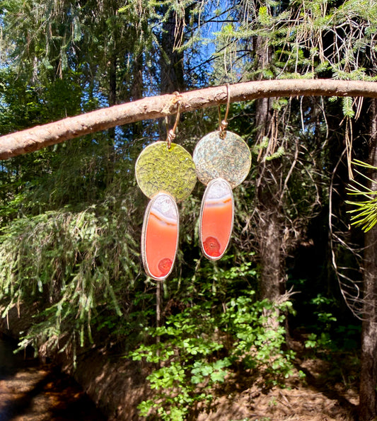 Carnelian Moon Gold-Filled Earrings