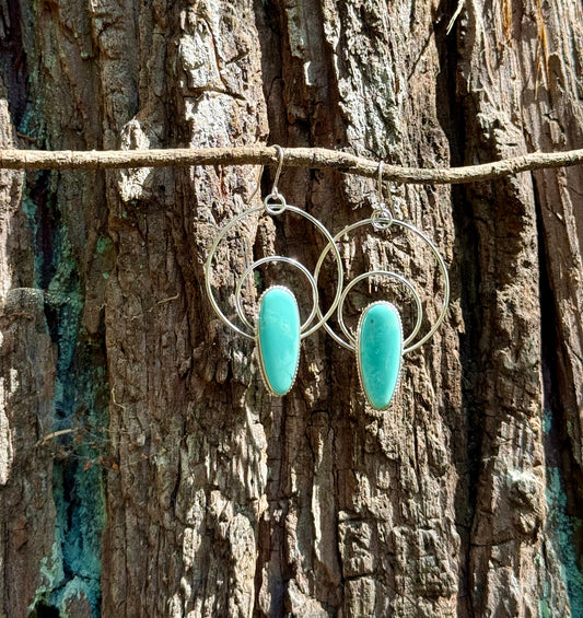 Turquoise Double Hoop Earrings