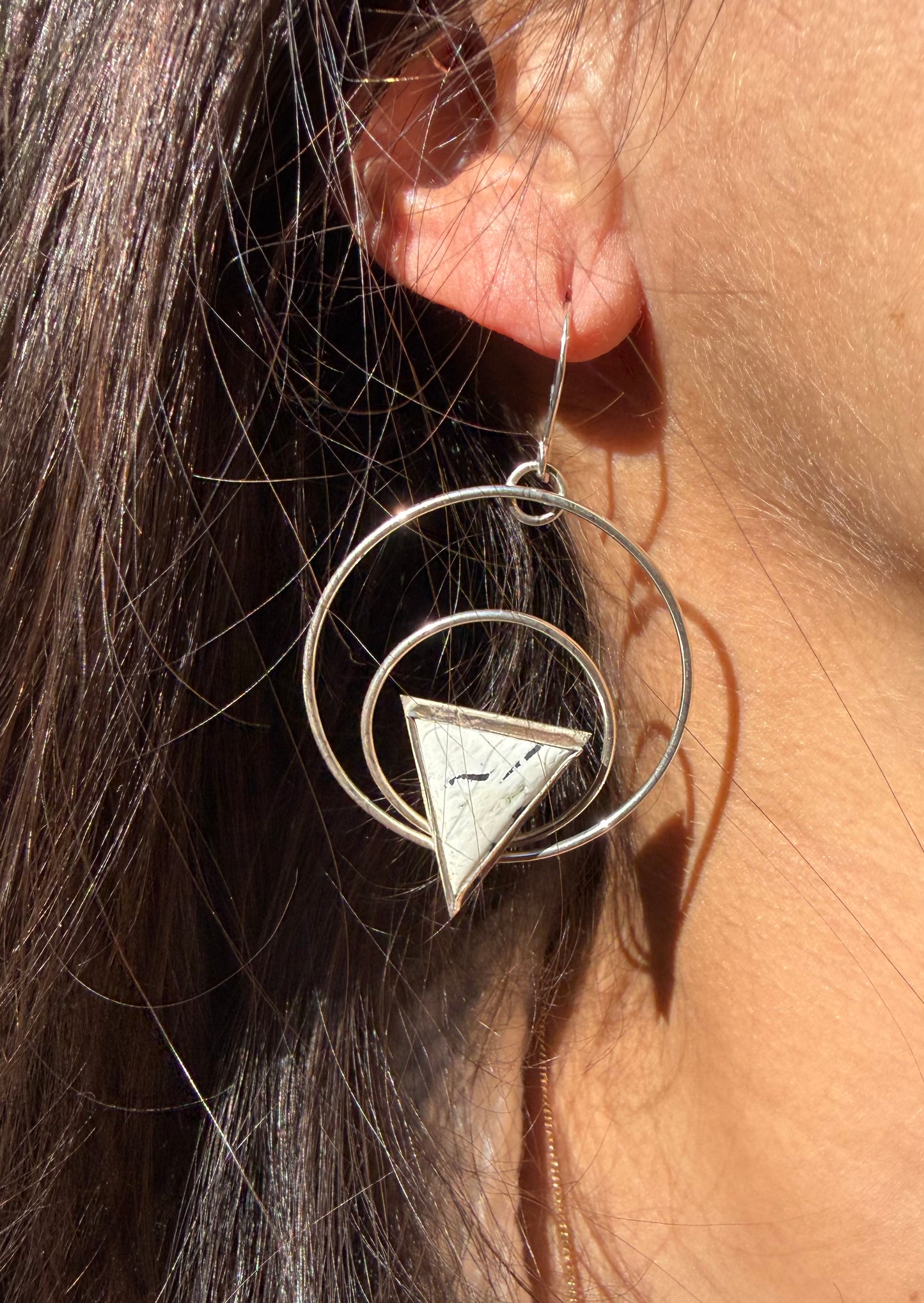 White Buffalo Double Hoop Earrings