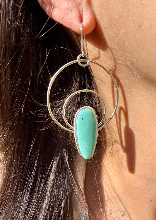 Turquoise Double Hoop Earrings
