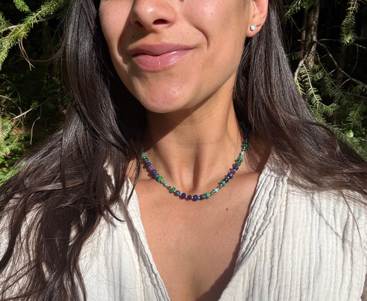 Blue Tides Gemstone Beaded Necklace