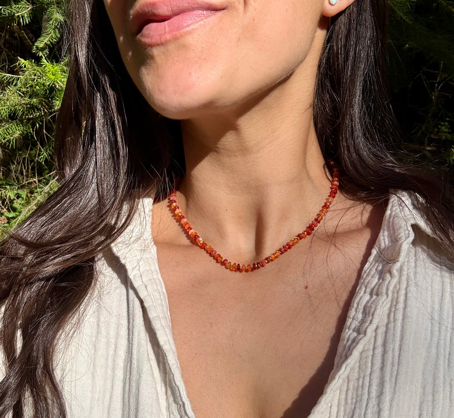 Mexican Fire Opal Gold-Filled Necklace