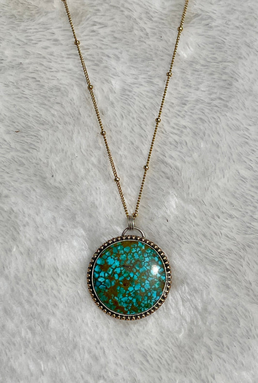 Kingman Turquoise & Gold-Filled Circle