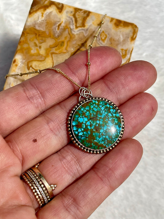 Kingman Turquoise & Gold-Filled Circle